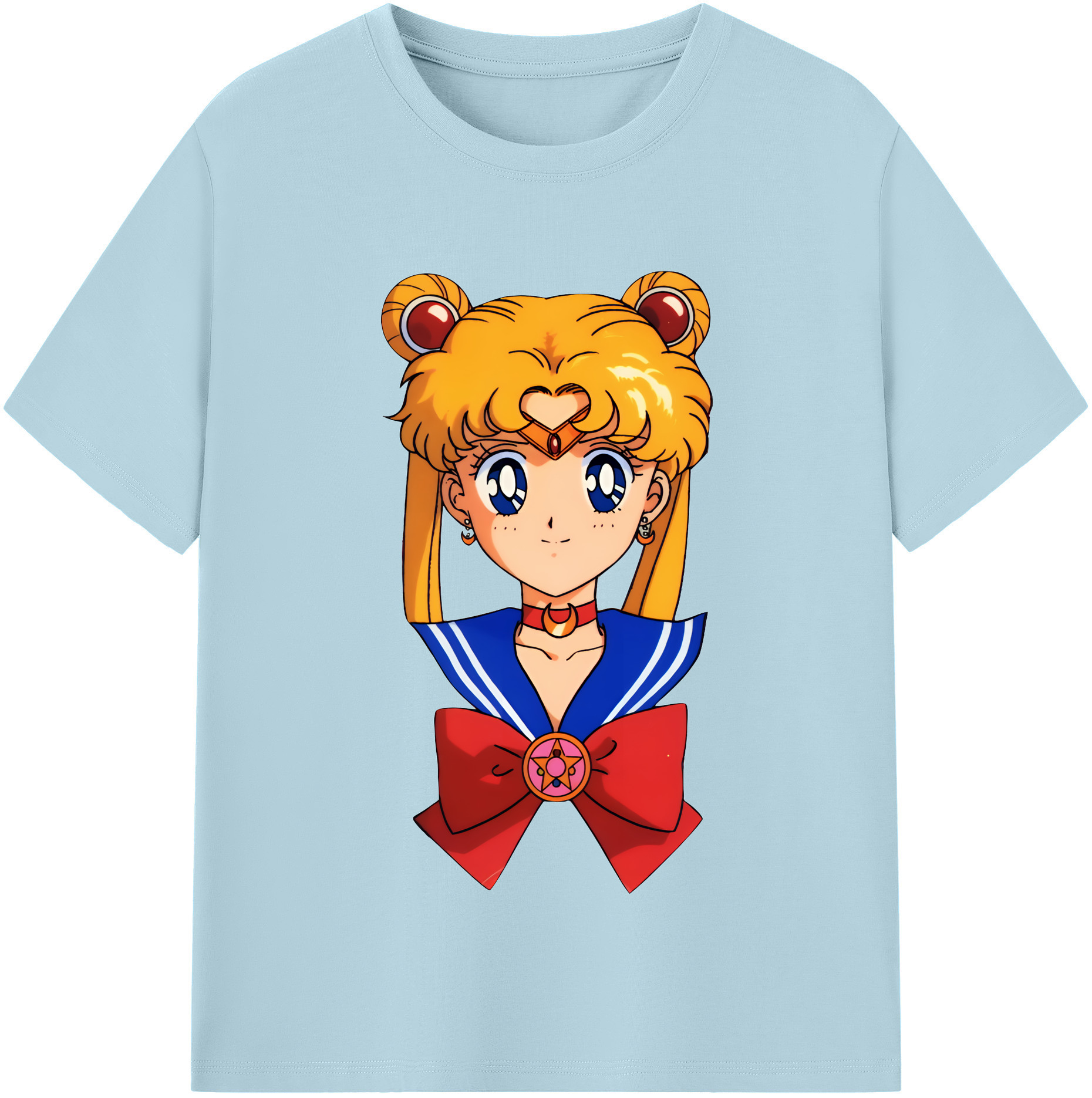 （画像用） 美少女戦士セーラームーン 月野 うさぎ つきの うさぎ Sailor Moon Tsukino Usagi 綿100％半袖Tシャツ（フロントプリント）